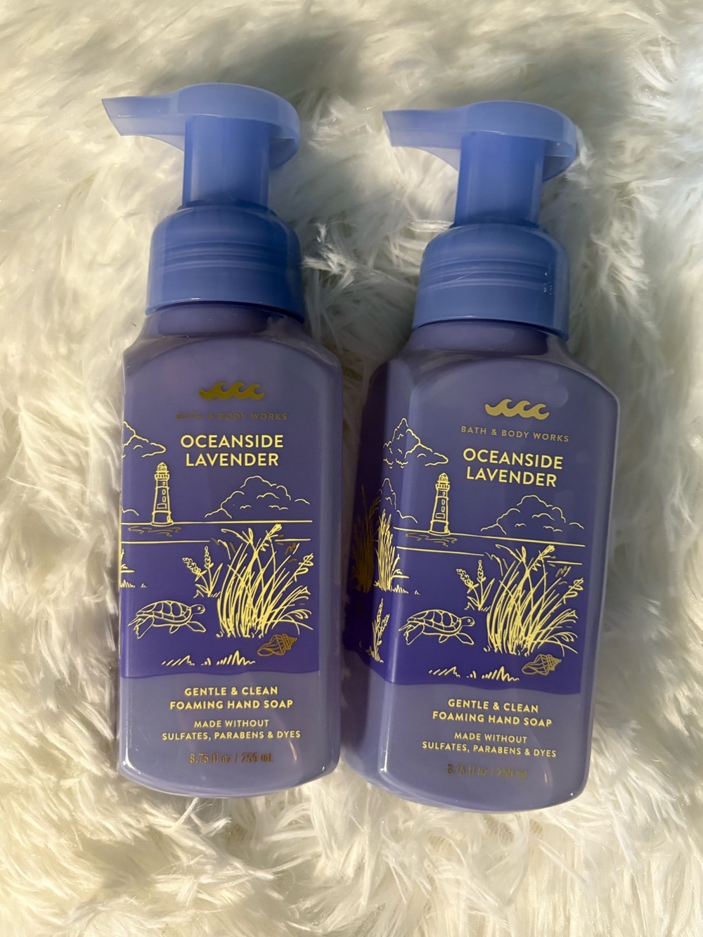 BBW OCEANSIDE LAVENDER FOAMING HAND SOAPS x2 NWT
